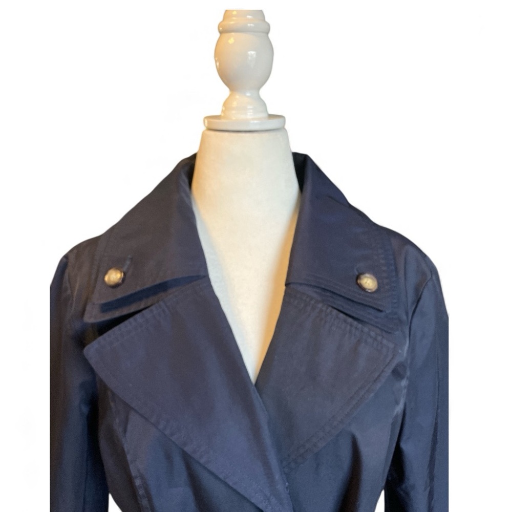 London Fog Navy Wide Lapel Trenchcoat - Picture 2 of 7